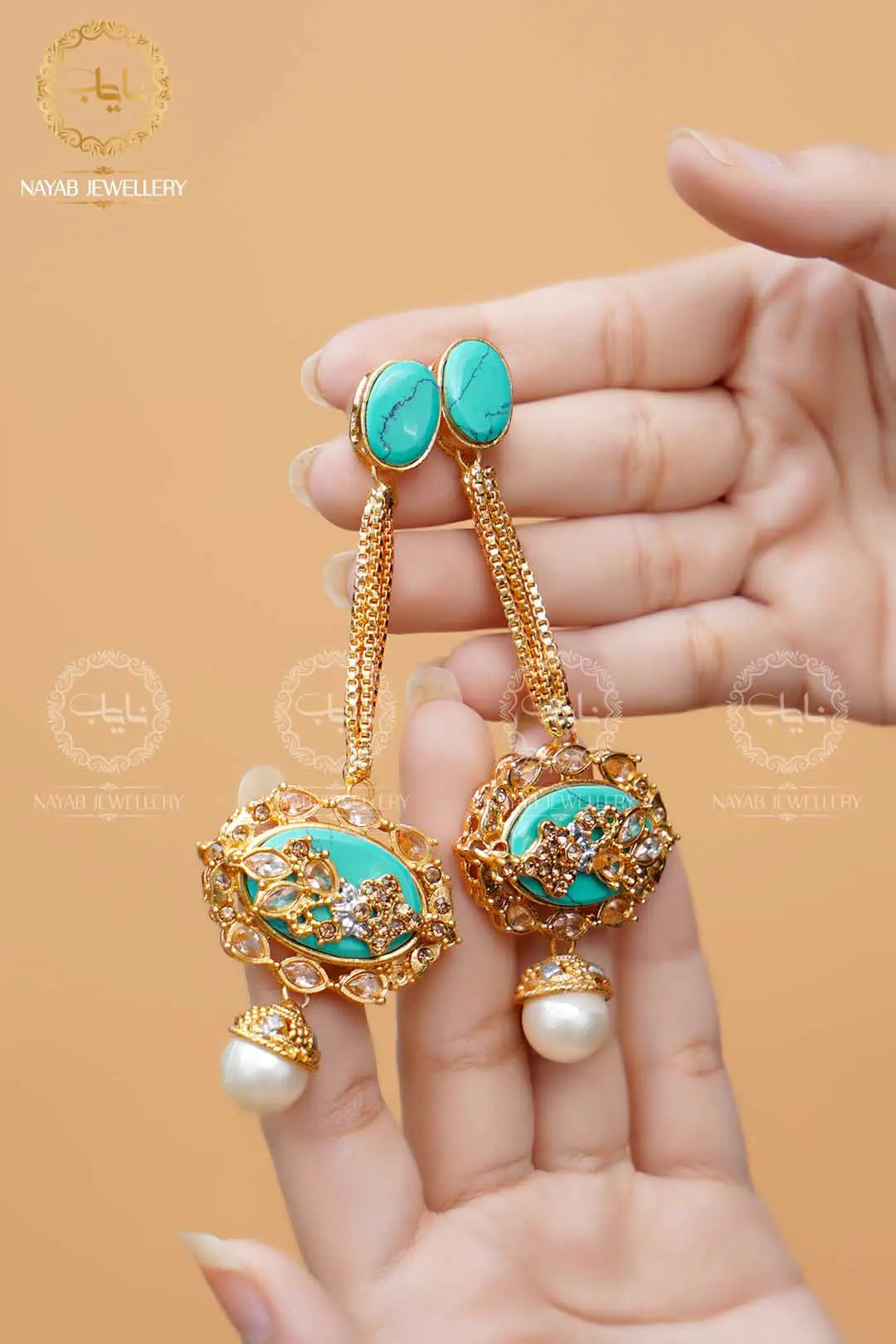 Royal Egyptian Mala Set with Long Earring  NJ-1177