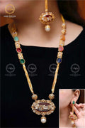 Royal Egyptian Mala Set with Long Earring  NJ-1177