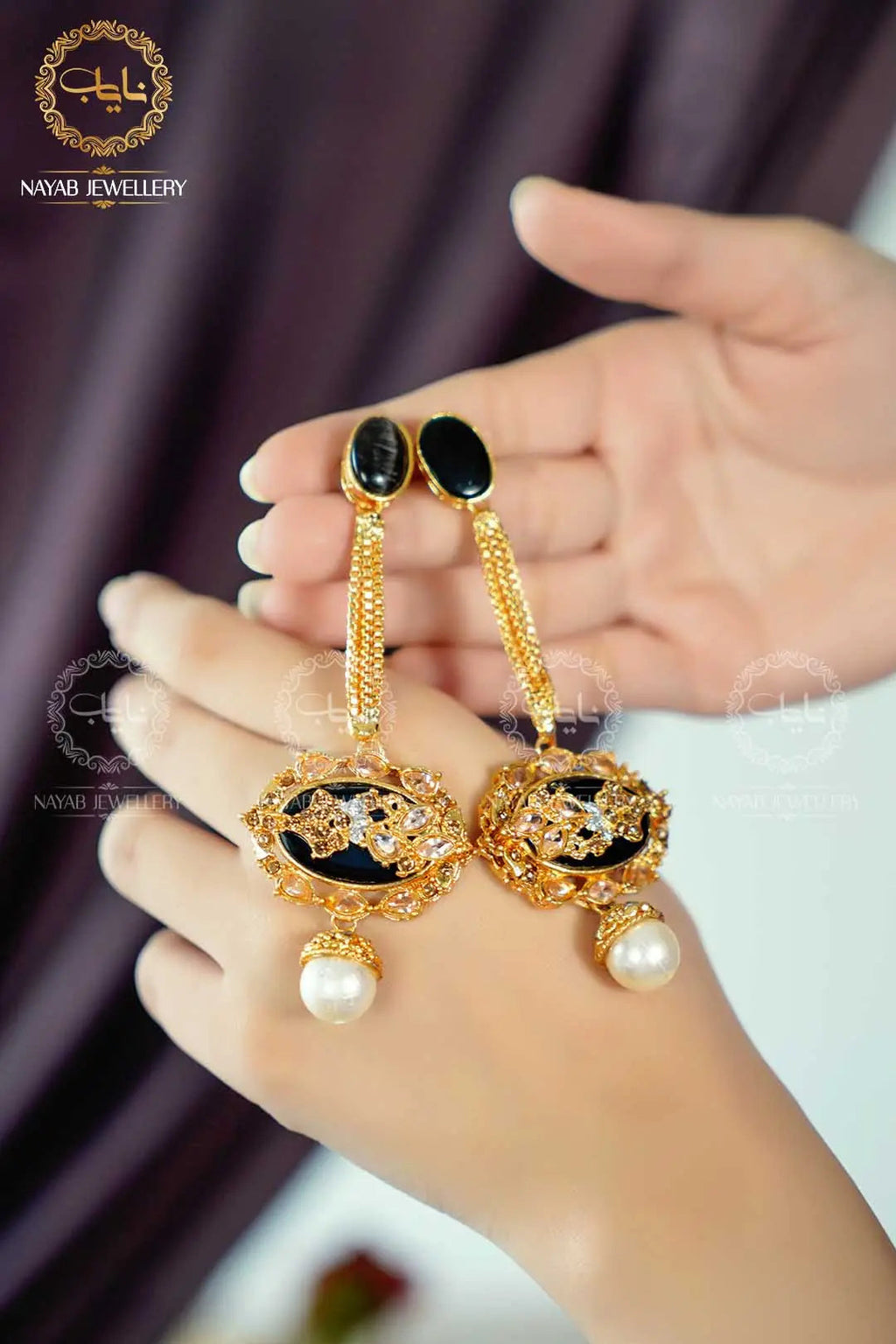 Royal Egyptian Mala Set with Long Earring  NJ-1177