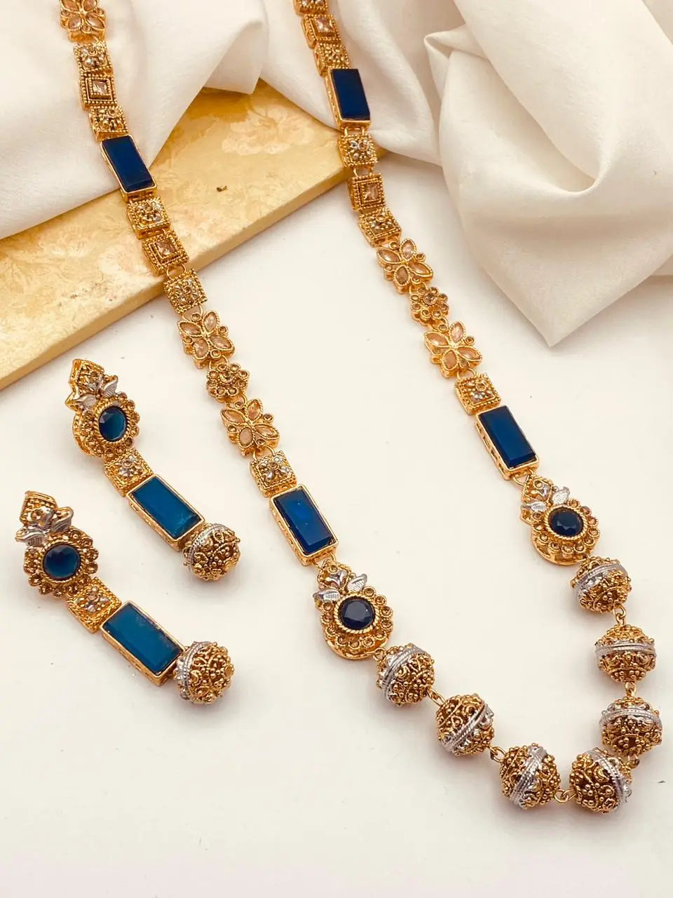 Trendy Bridal Egyptian Mala with Earring NJ-1166