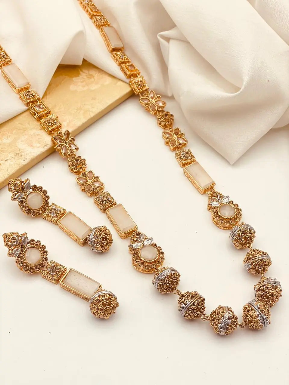 Trendy Bridal Egyptian Mala with Earring NJ-1166