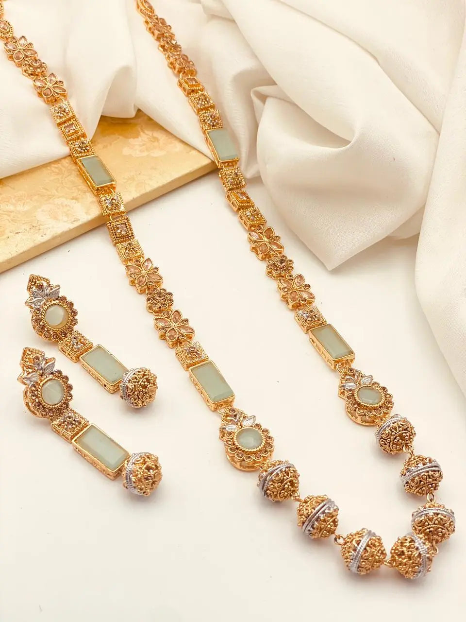 Trendy Bridal Egyptian Mala with Earring NJ-1166