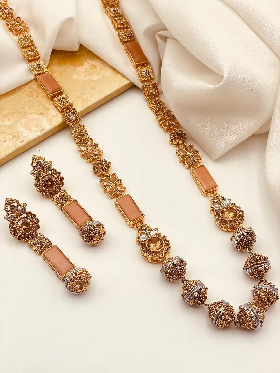 Trendy Bridal Egyptian Mala with Earring NJ-1166