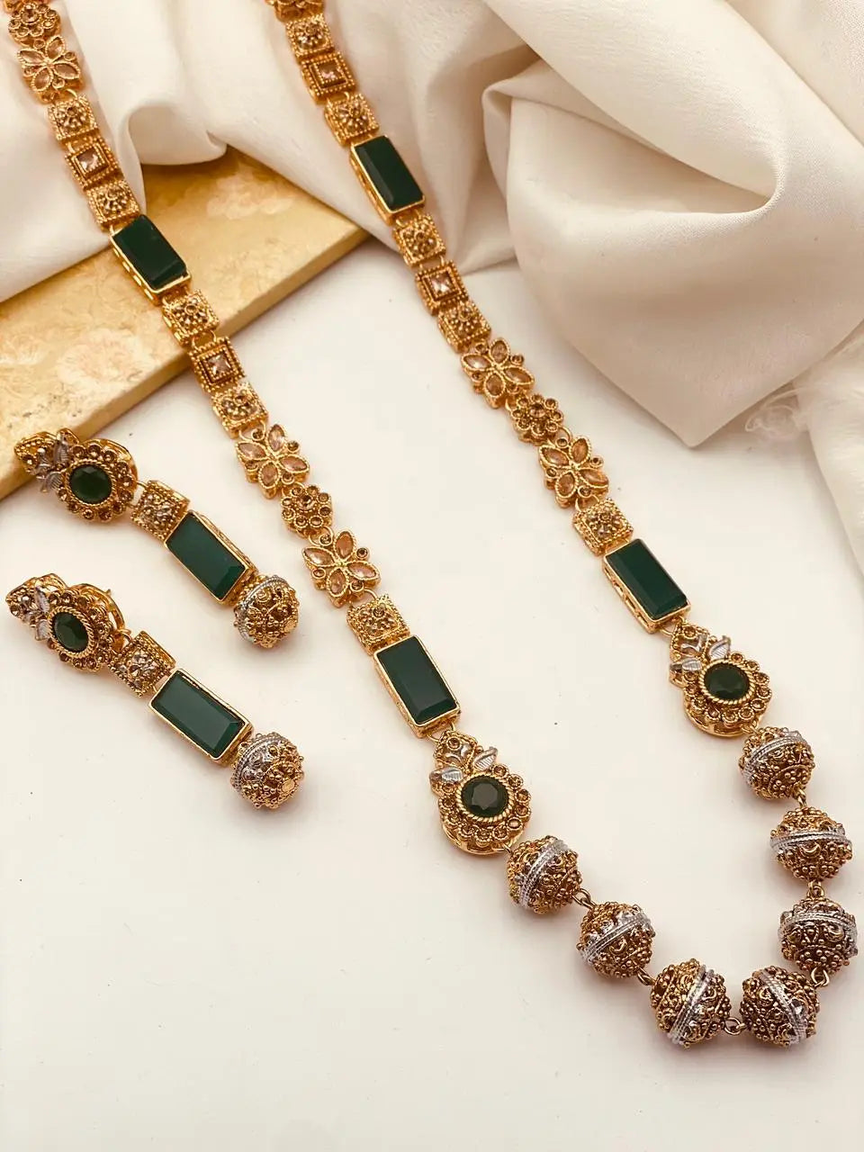 Trendy Bridal Egyptian Mala with Earring NJ-1166
