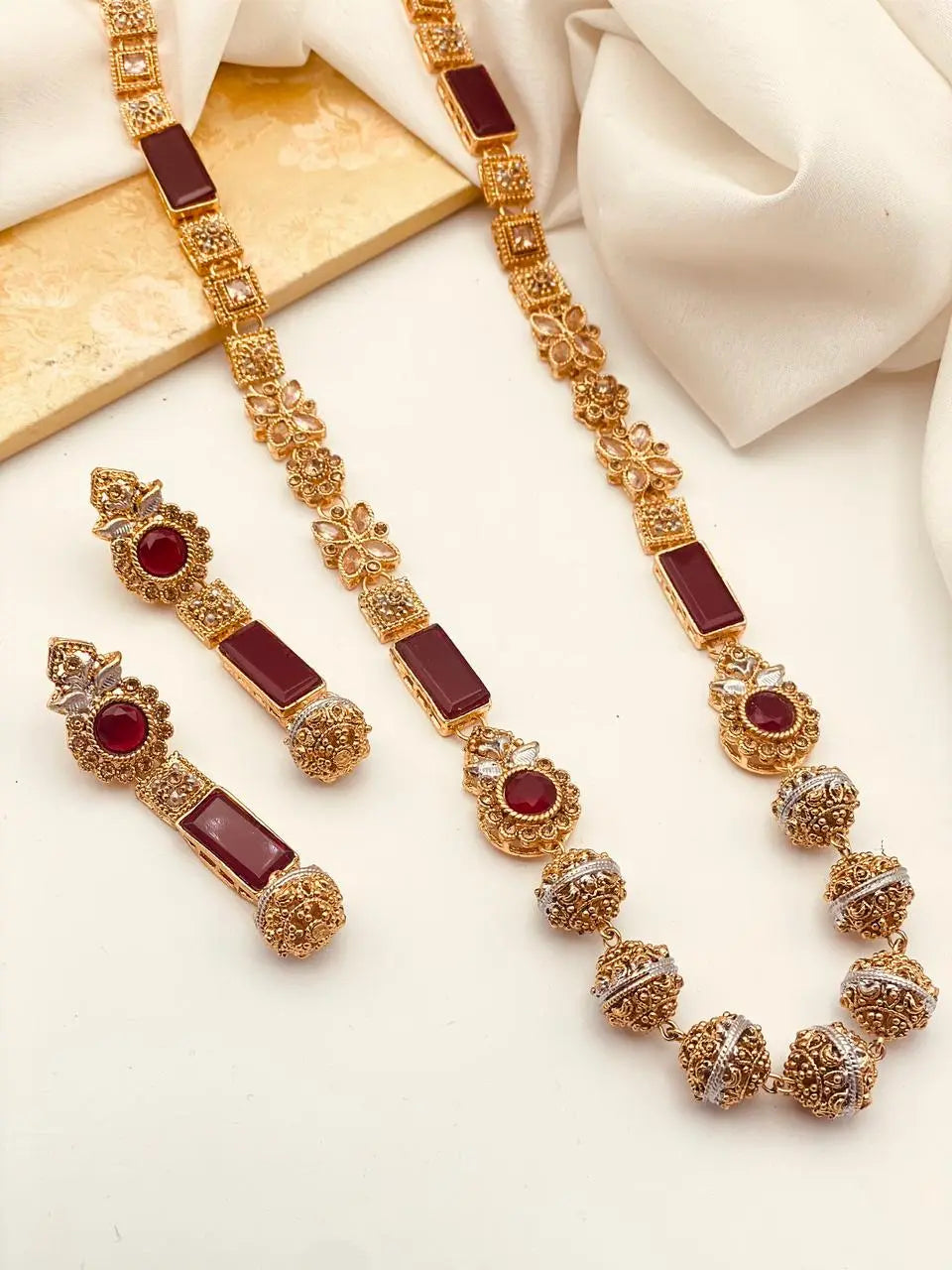 Trendy Bridal Egyptian Mala with Earring NJ-1166