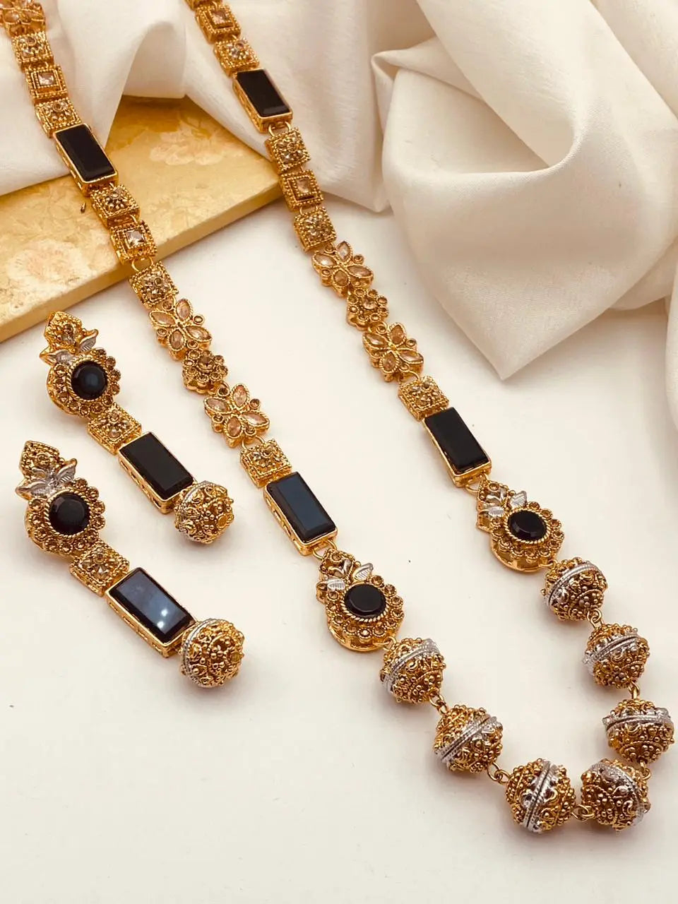 Trendy Bridal Egyptian Mala with Earring NJ-1166