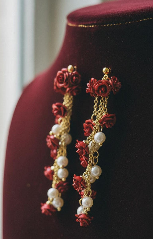 Handcrafted Floral Statement Earrings